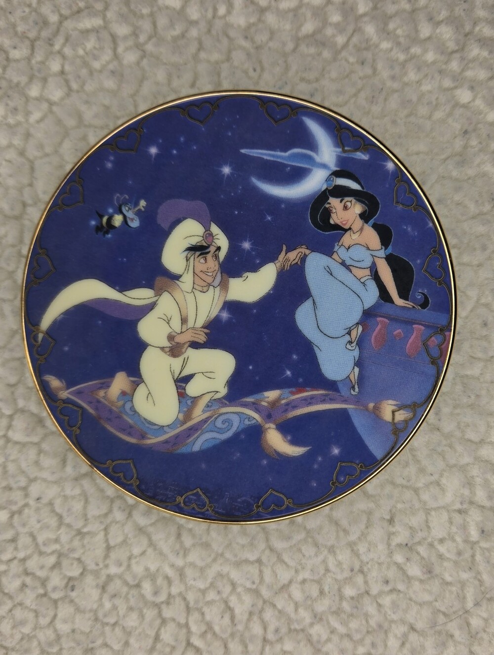 Aladdin & Jasmine Decorative Collectible Plate - Disney- Bradford Exchange